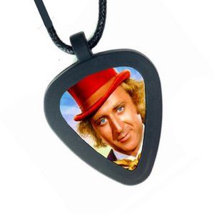 Willy Wonka Gene Wilder Pickbandz Mens or Womens Real Guitar Pick Necklace